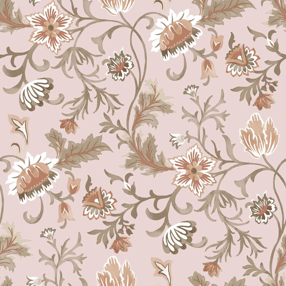 Tapete Vintage Blumen große Blüten rosa Vlies 139478