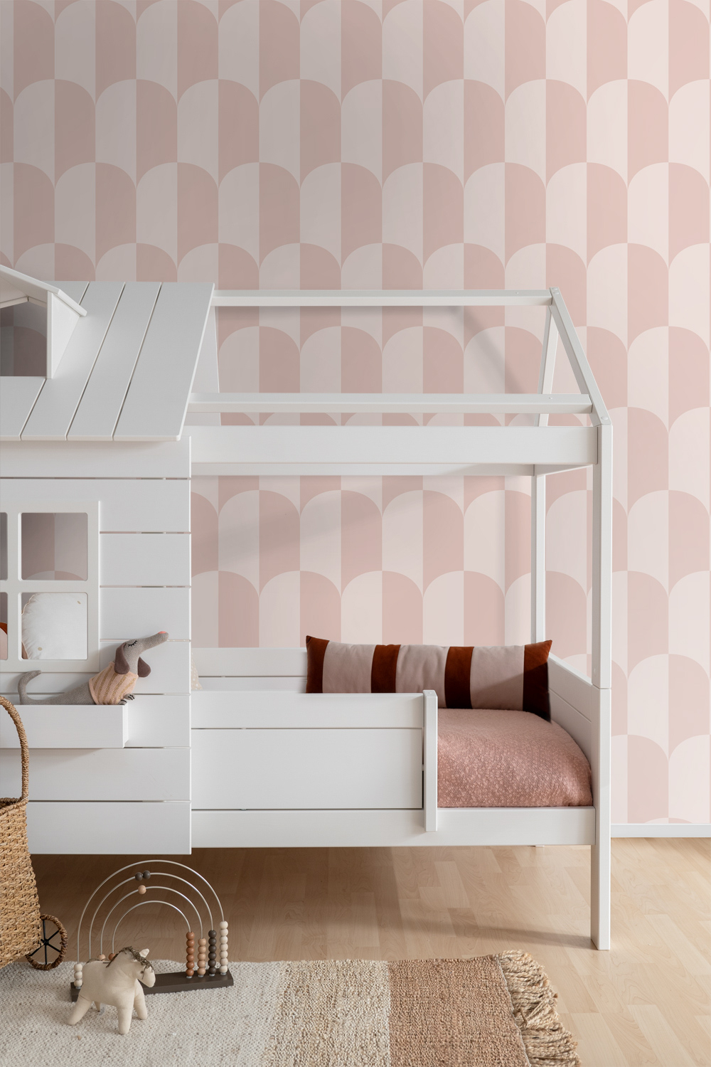 Tapete Art Deco Tapete mit Bögen rosa Vlies 139992