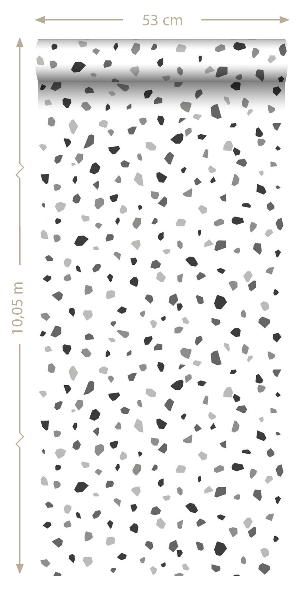 Terrazzo Tapete Skandi grau schwarz weiß 139034