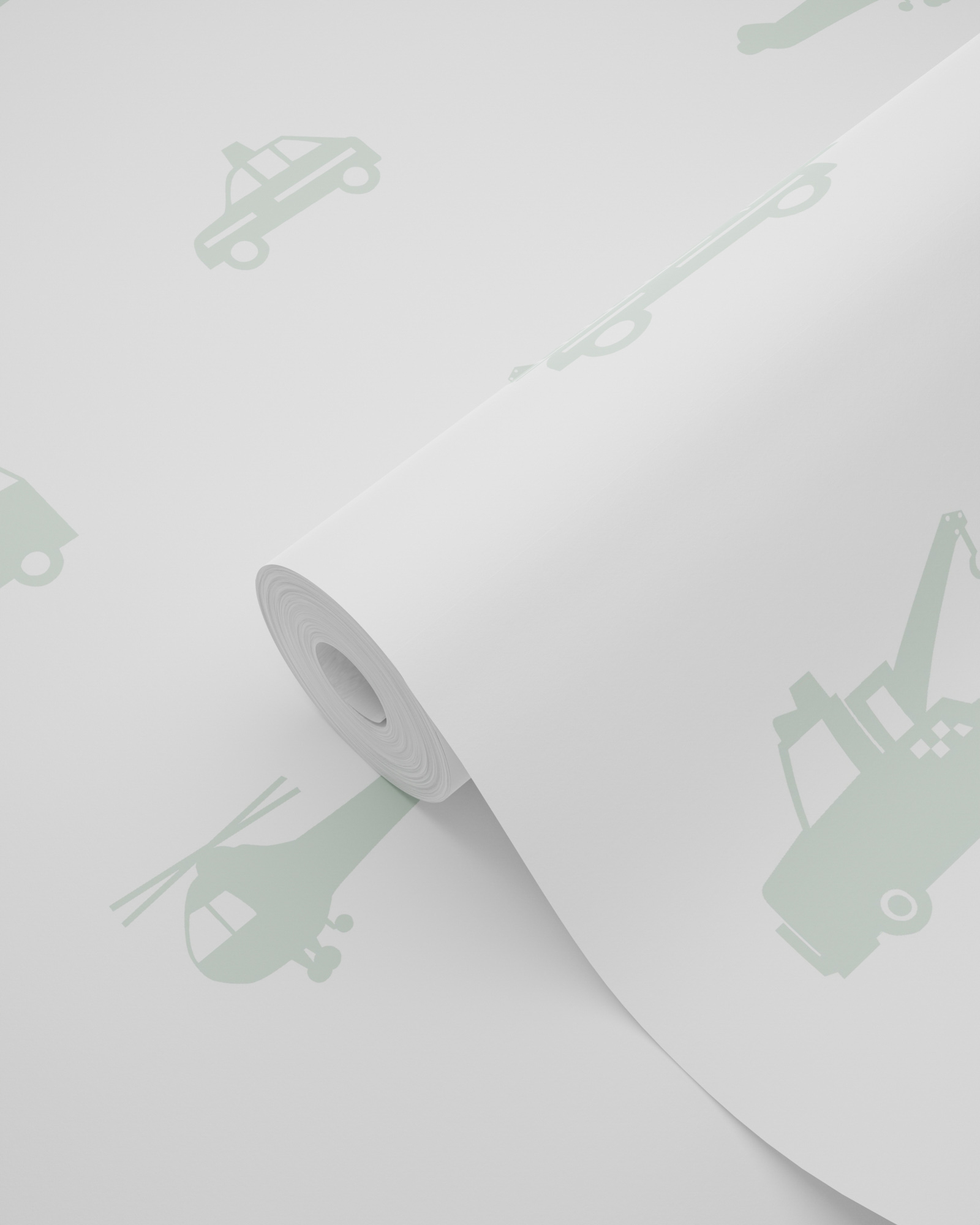 Autotapete Fahrzeuge mintgrün weiß Vlies 128856