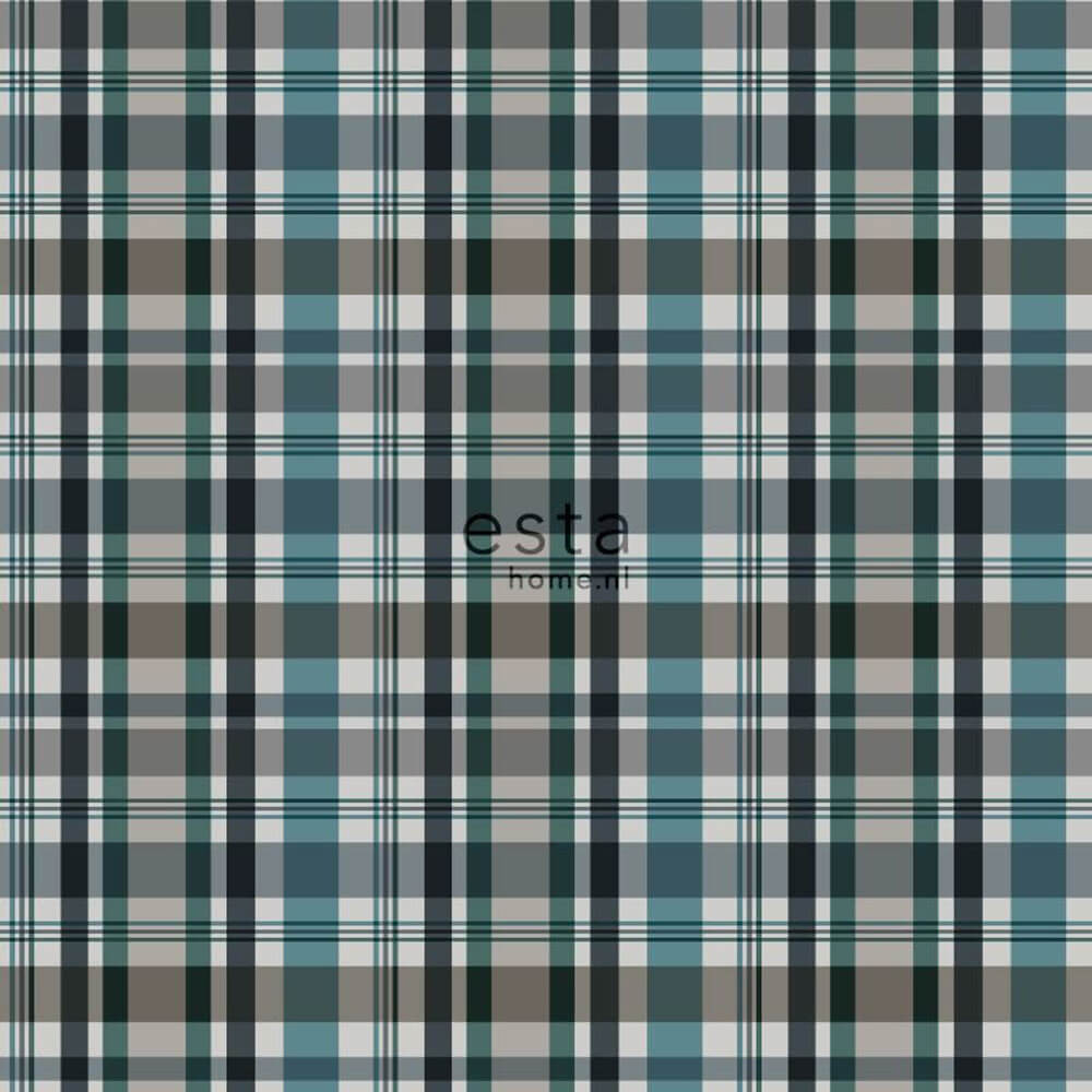 Kariert Grau-Blau Tapete Vlies-Tapete-56-138822