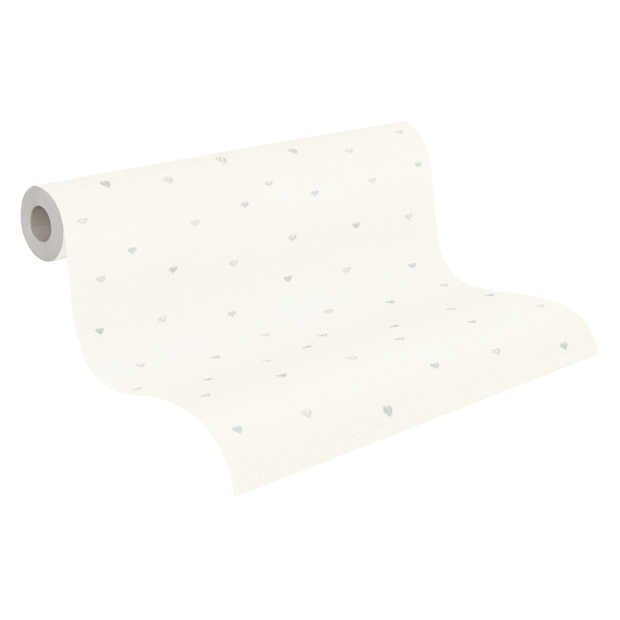Tapete Herzen Tapete silber Glitzer creme Vlies 792122