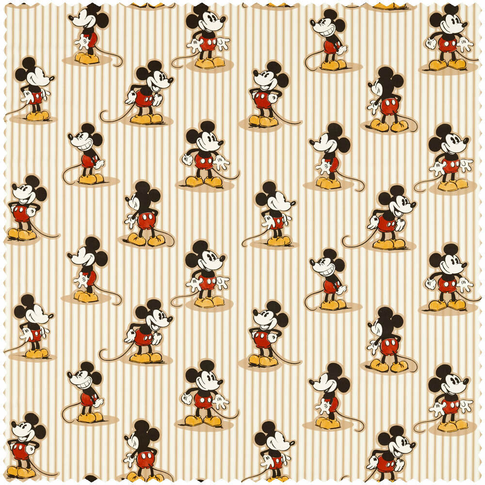 Dekostoff Mickey Maus Disney Streifen beige hellbraun DDIF227152-60-DDIF227152.1M