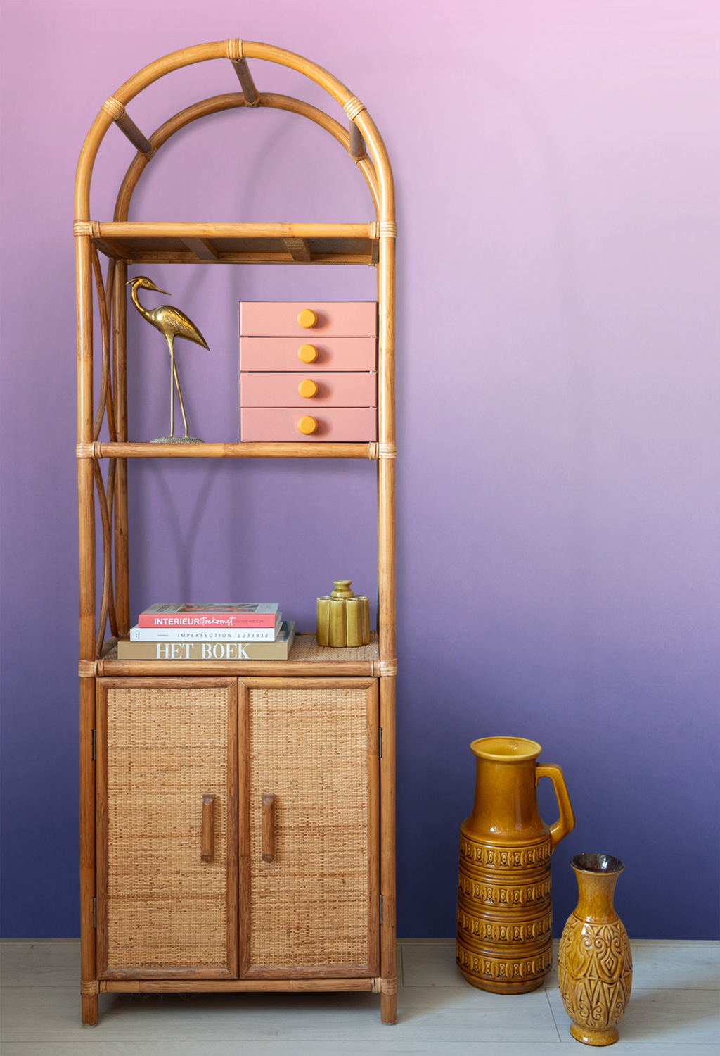 Wandbild Farbeverlauf blau rosa 200 x 279 cm 159545