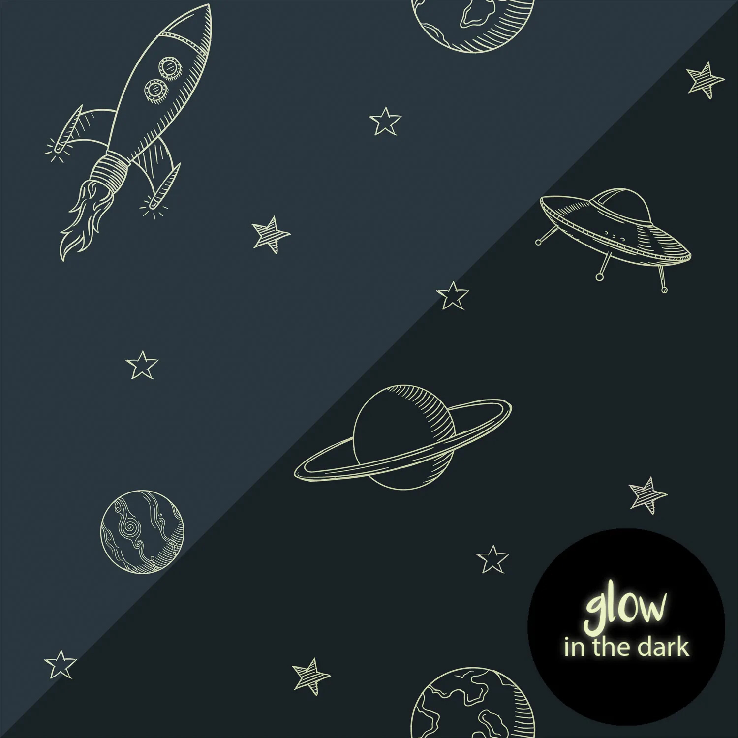 Universum Planeten im Weltall ESTA HOME Vlies dunkelblau