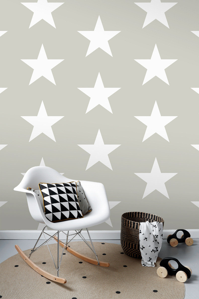 Sterne Tapete warmbeige Vlies 138947