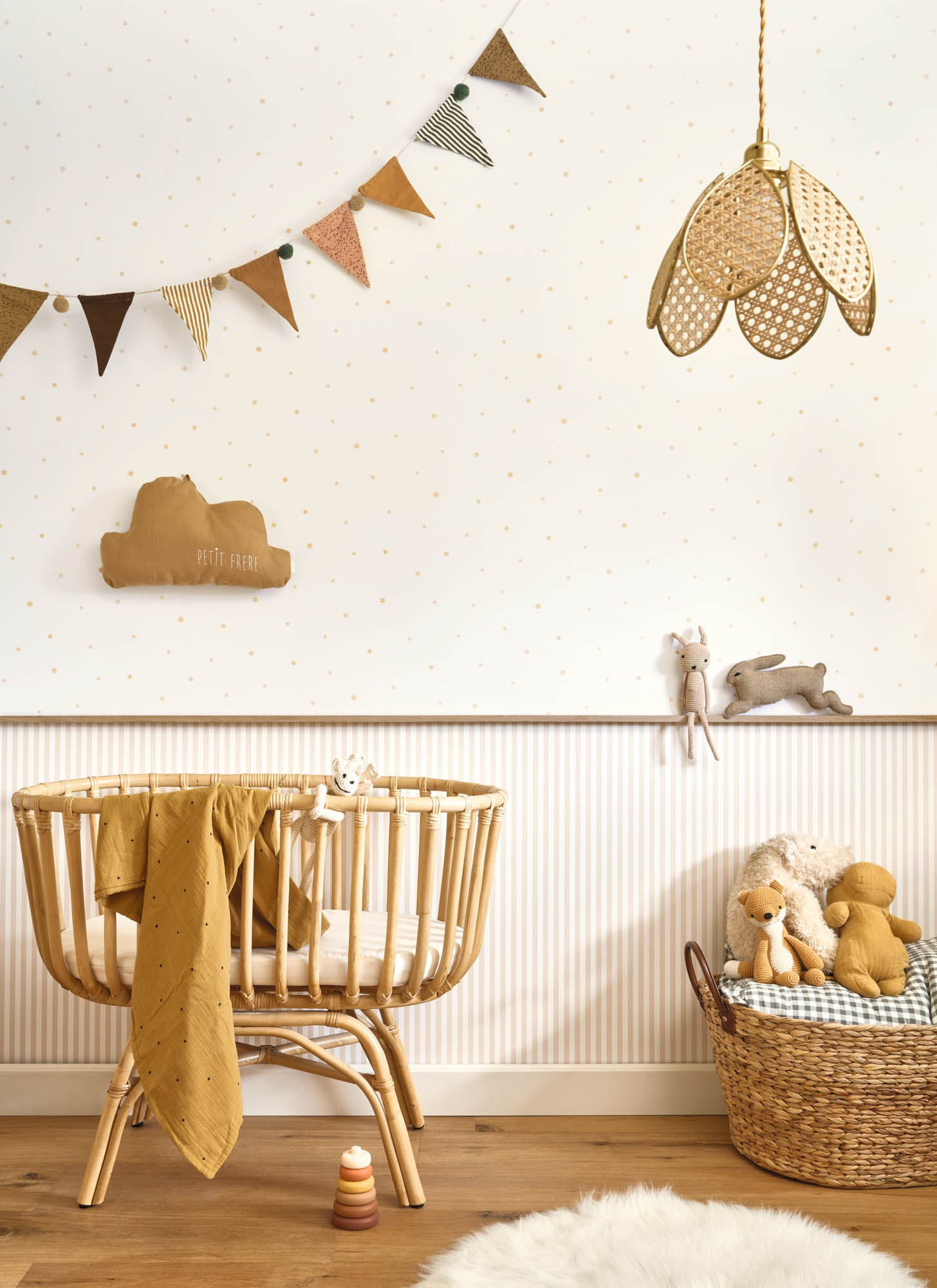 Tapete Sternetapete Kinderzimmer weiß Vlies OUTT202932332