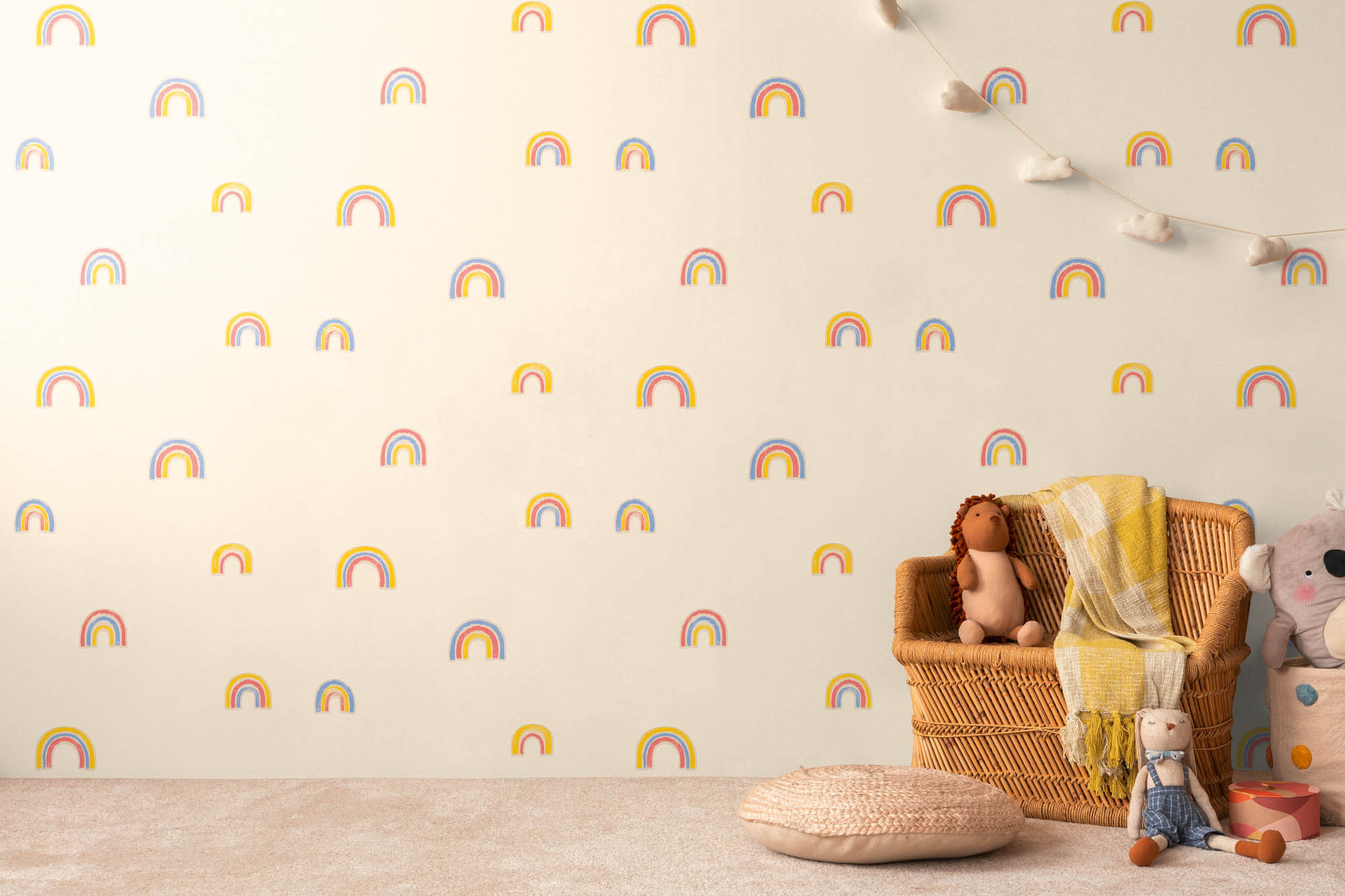 Tapete Regenbogen Tapete bunt creme Vlies 792591
