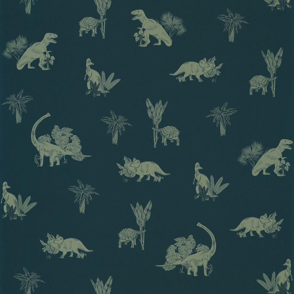 Wallpaper non-woven dark blue green dinosaurs Our Planet-36-OUP101936900.1M