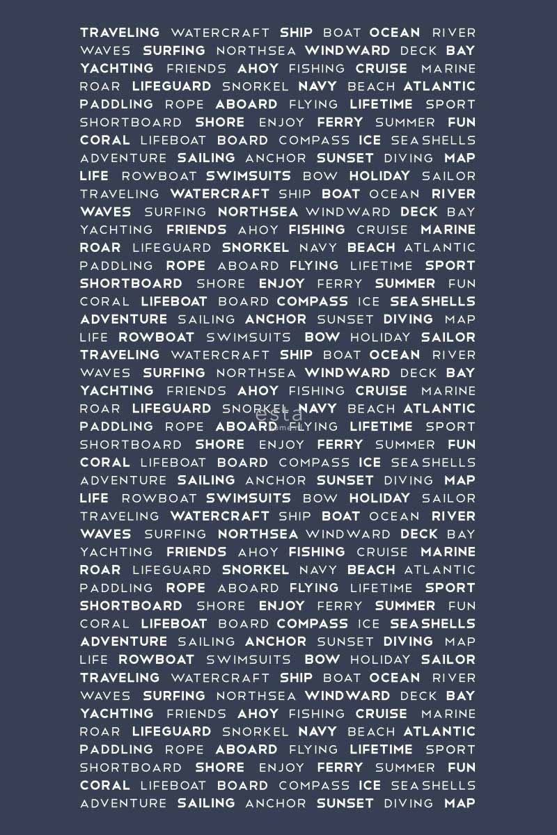 Wandbild maritime Schrift blau 186 x 279 cm 158845