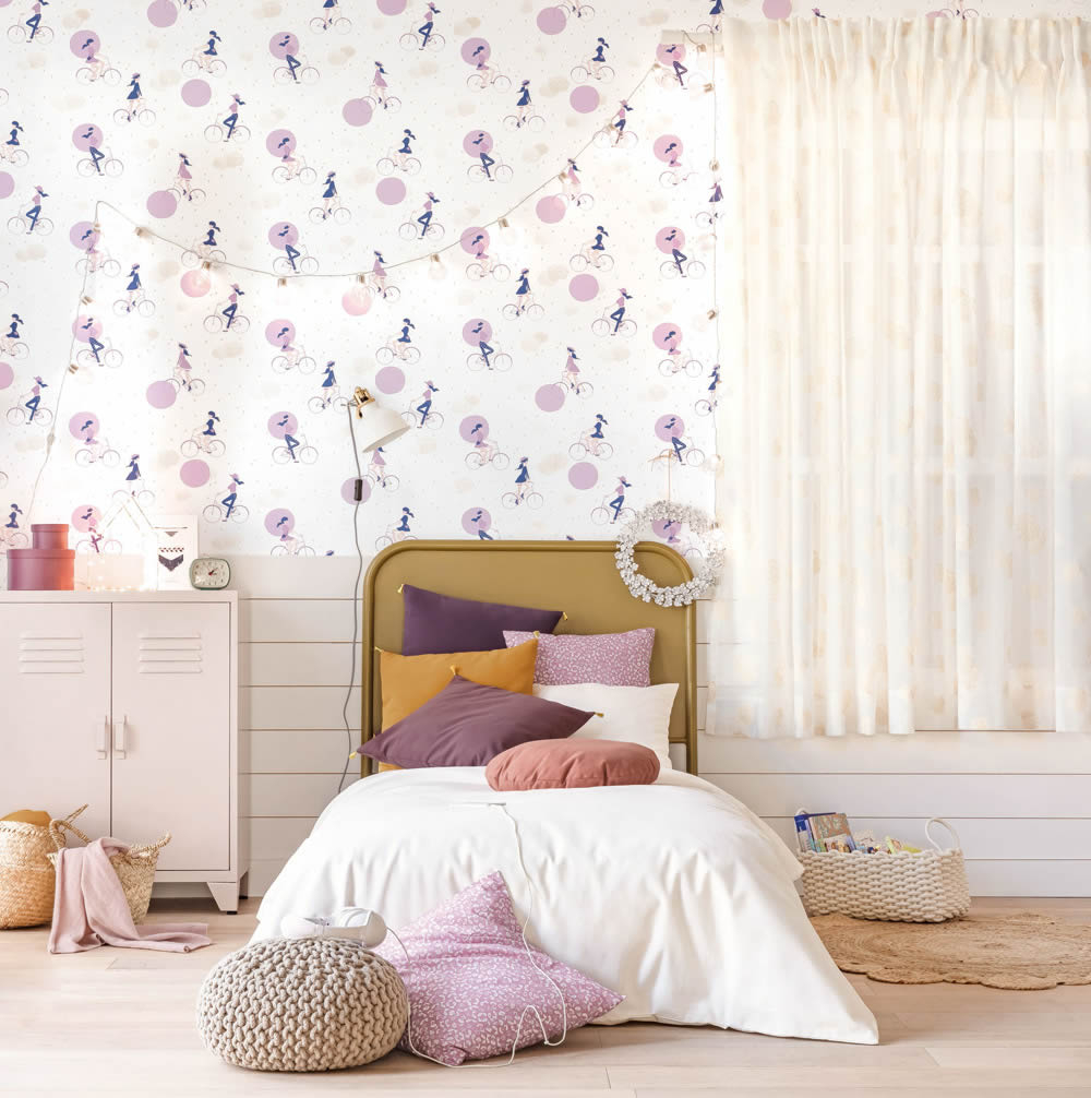 SALE set of 3 wallpaper white purple-36-GPR100845426_S