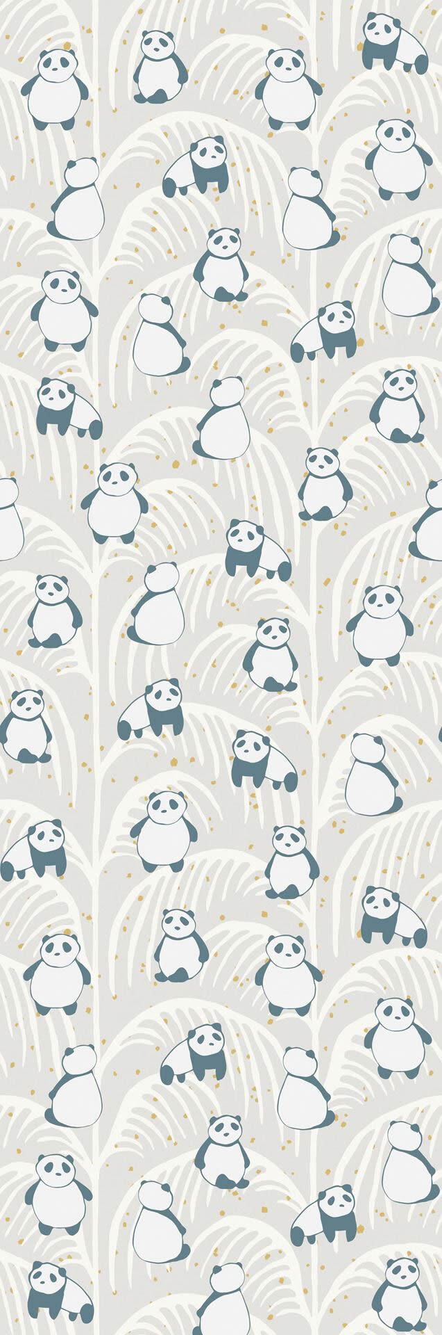 Panda Bears Wall Panel Beige Children