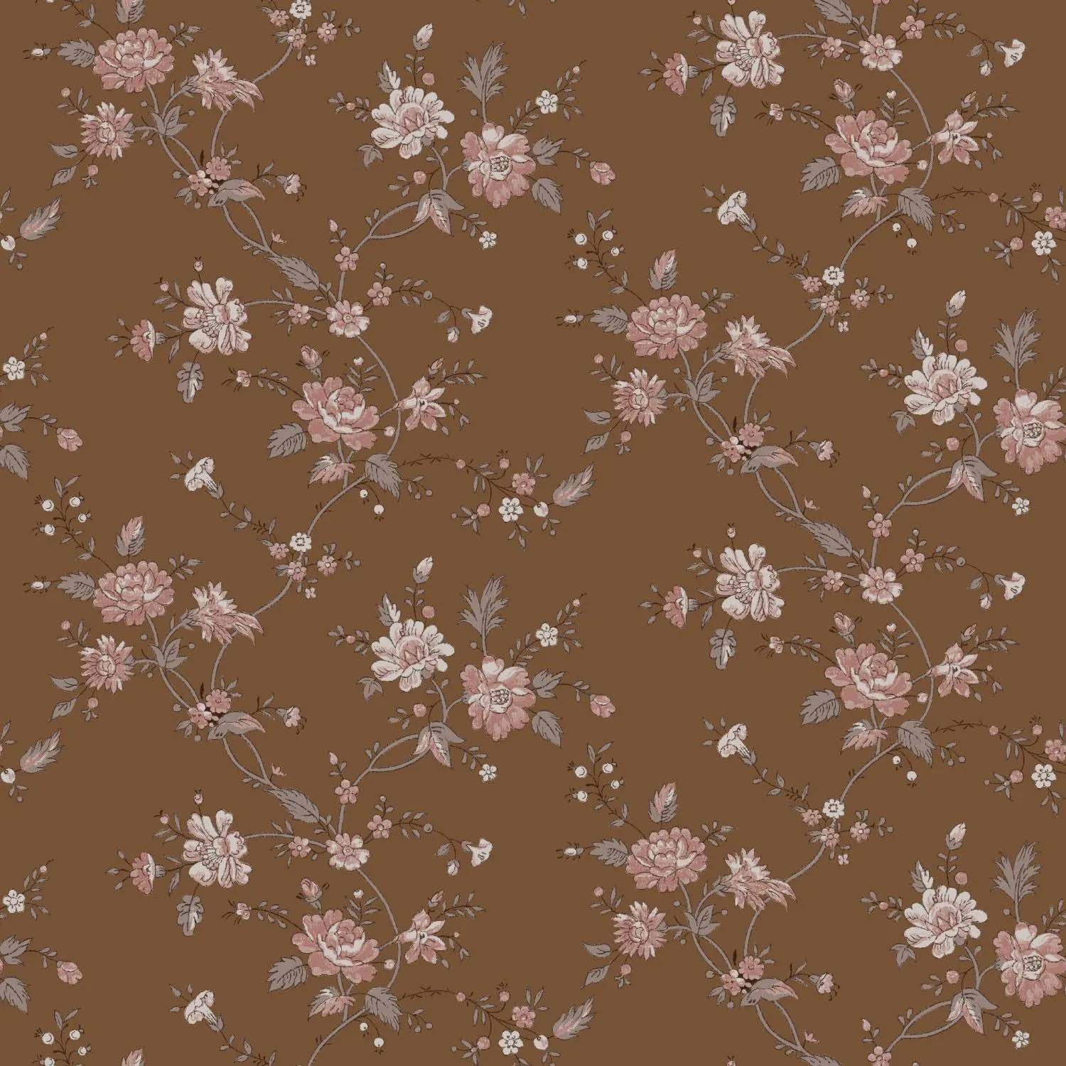 Tapete Romantische Blumen Vintage braun Vlies 139286