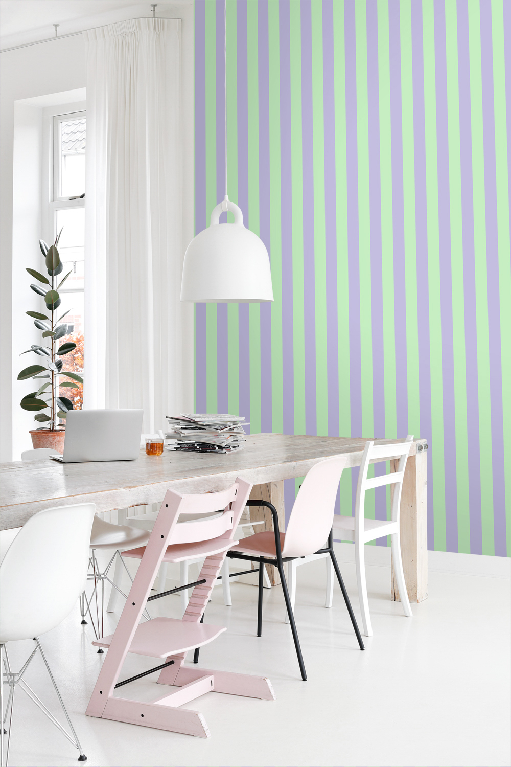 Tapete Vliestapete Streifen lila grün Colour Pop 131573