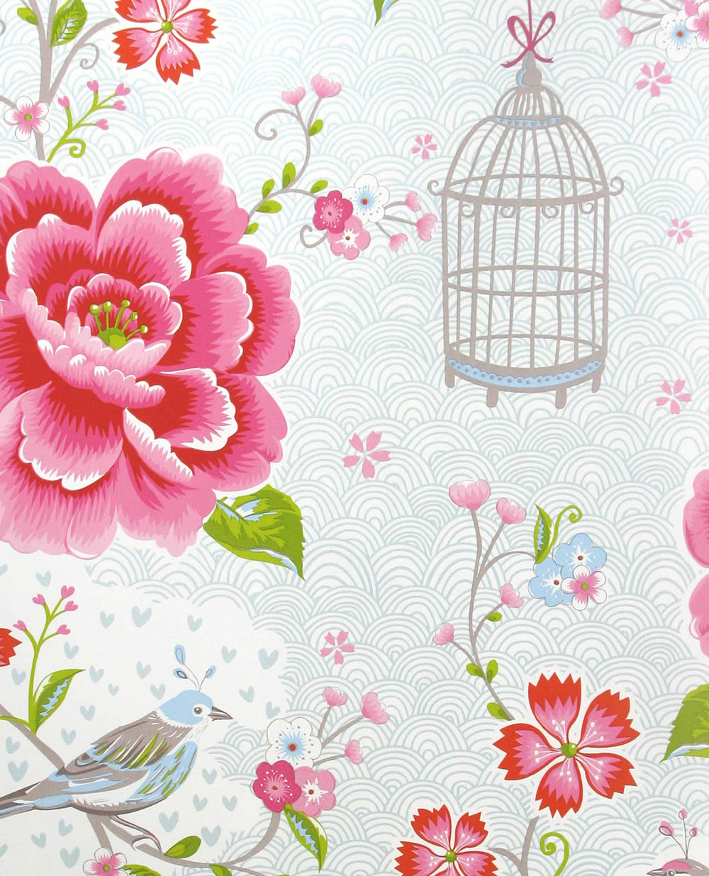 Wallpaper white pink flowers tendrils Pip Studio 5 300161-55-300161