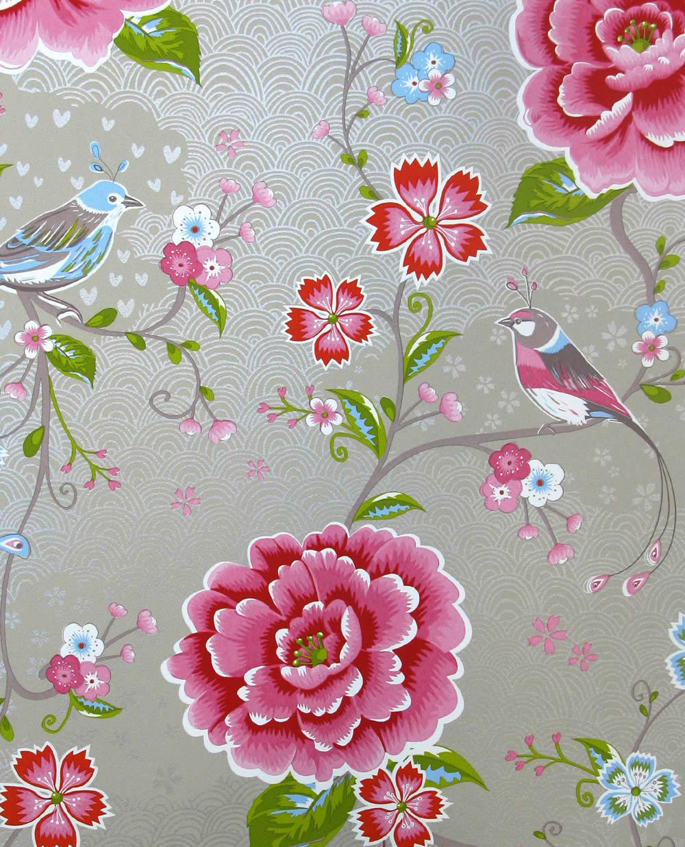 Vliestapete Blüten Beige-Grau Pip Studio 5 300163