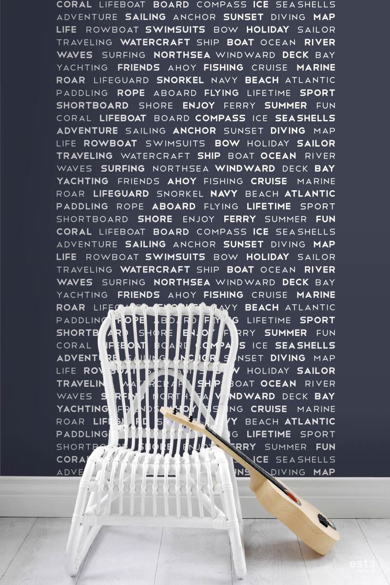 Wandbild maritime Schrift blau 186 x 279 cm 158845