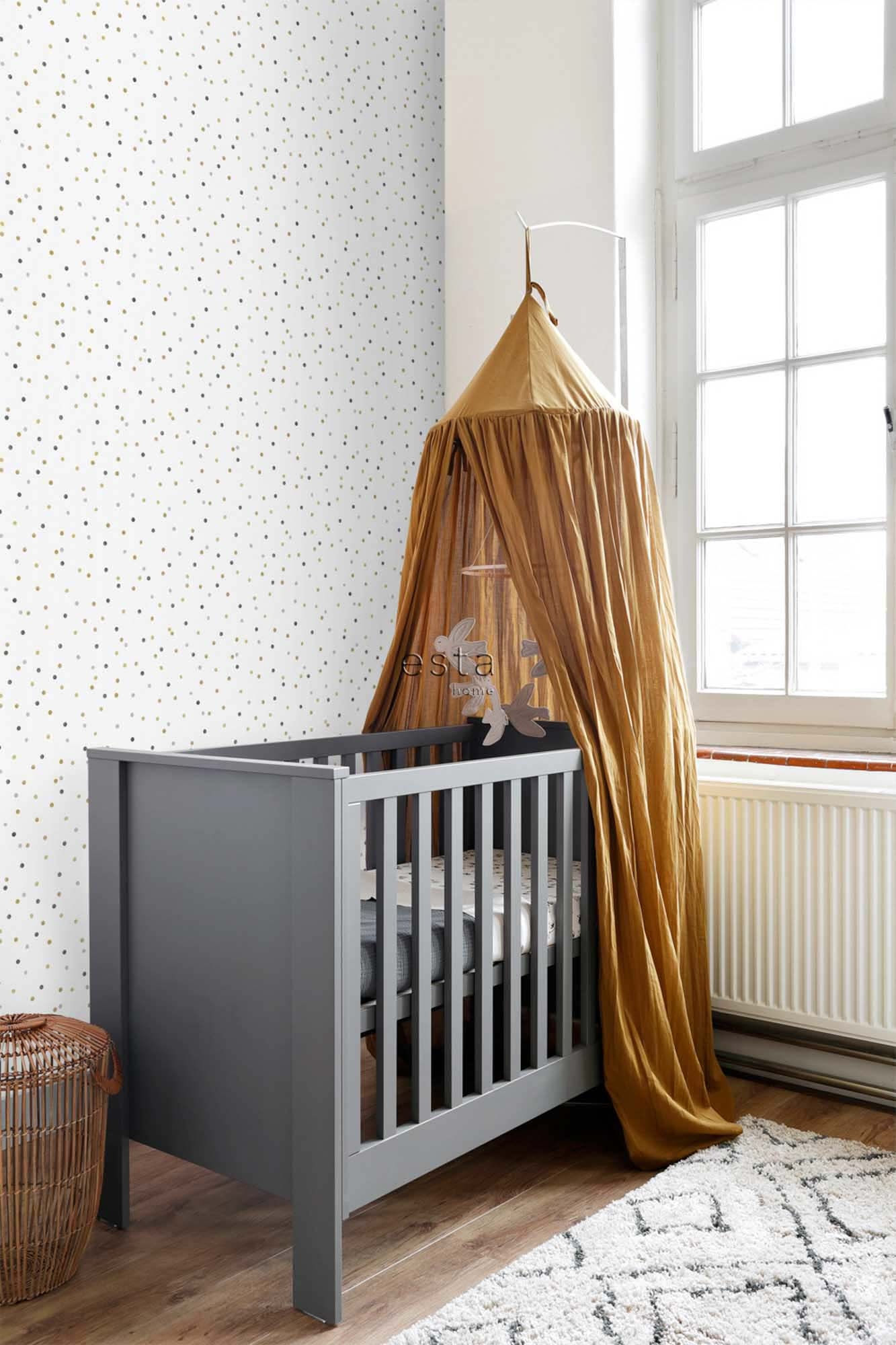 Punktetapete kleine Pünktchen weiß Vlies 139050
