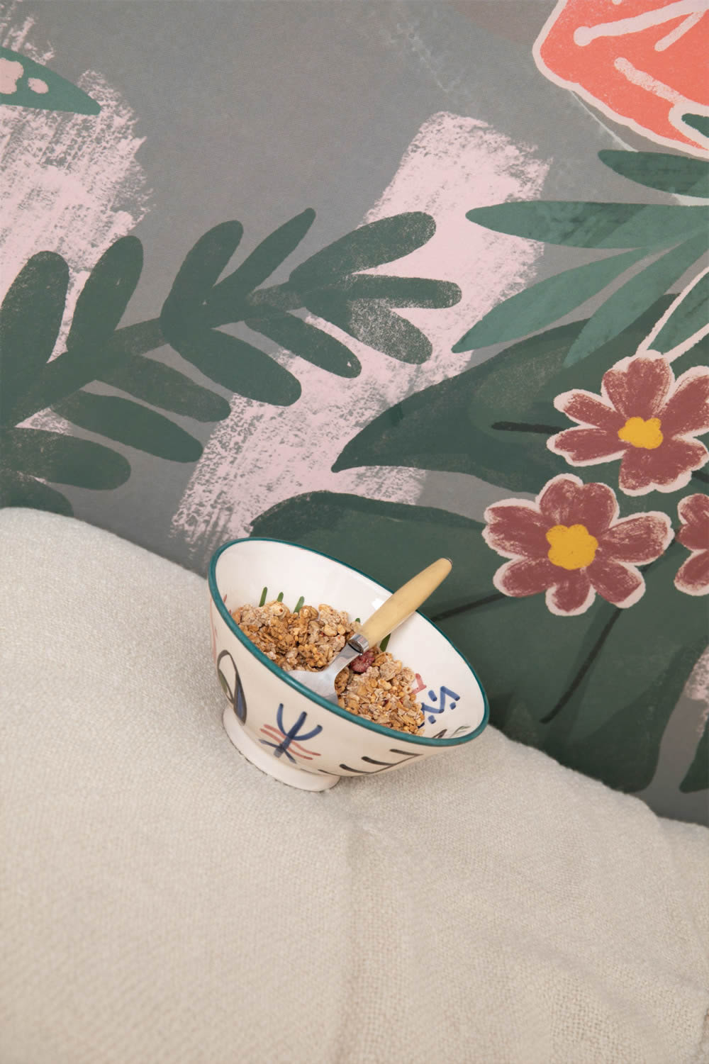 Leaves and flowers landscape murals pink colorful Young and free YNF103424803-36-YNF103424803