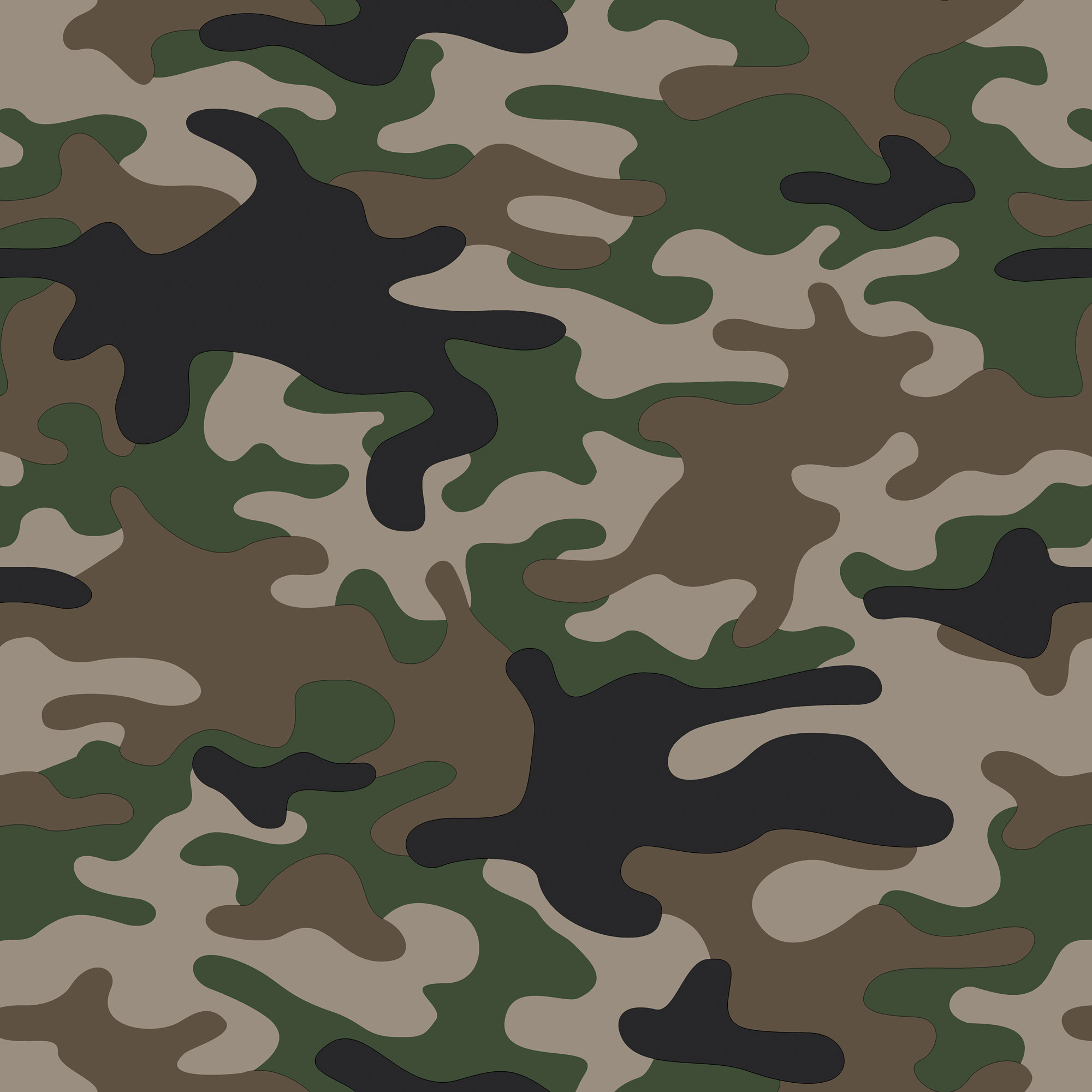 Tapete Camouflage Tarnmuster grün Vlies G78552