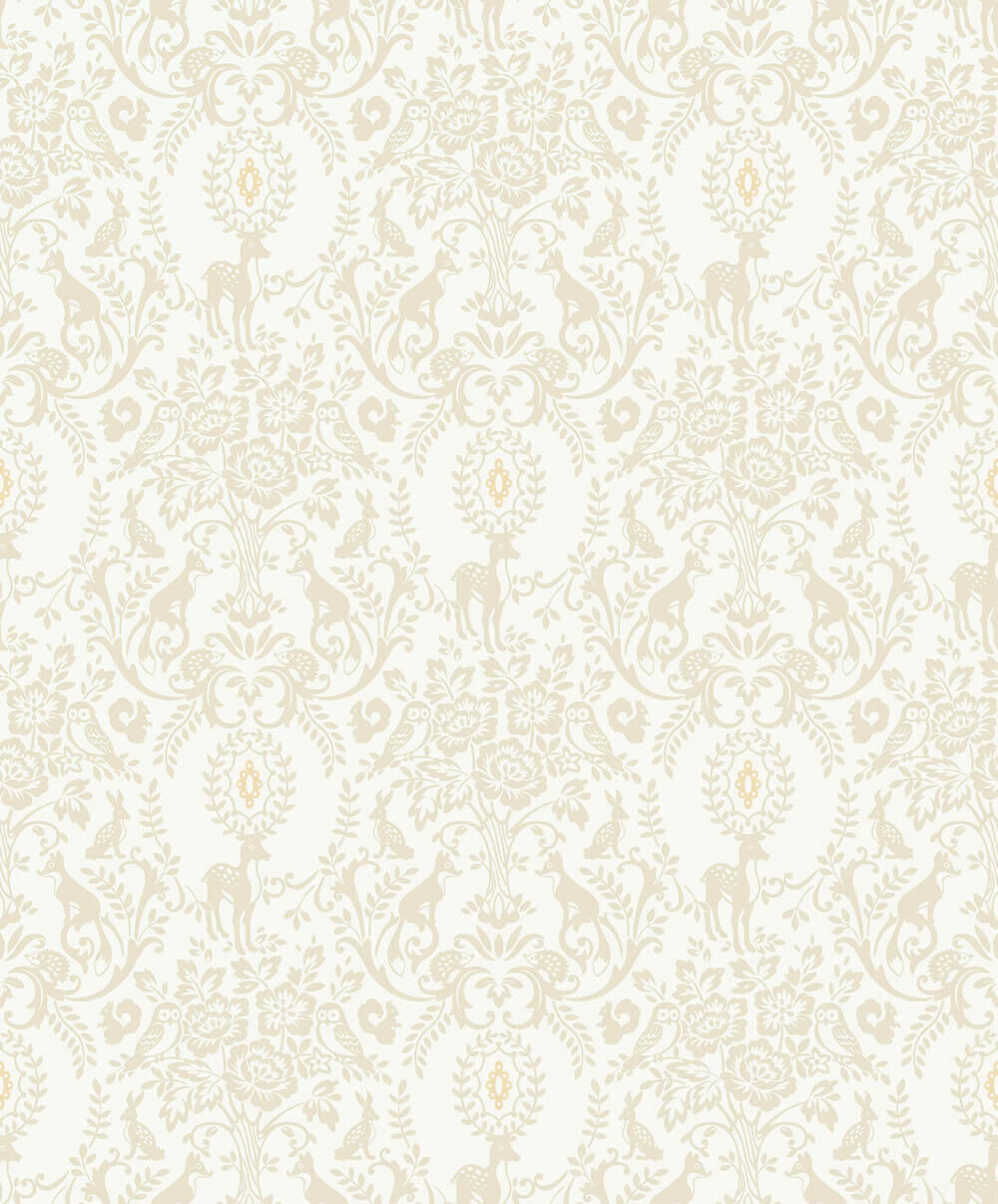 Beige und weiße Tapete Ornamente Jack n Rose Grandeco JS3303