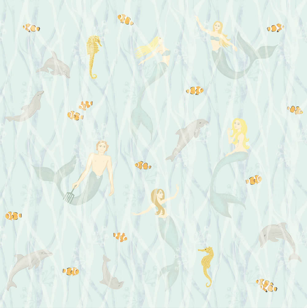 Sea Light-Blue non-woven Mural-55-364149