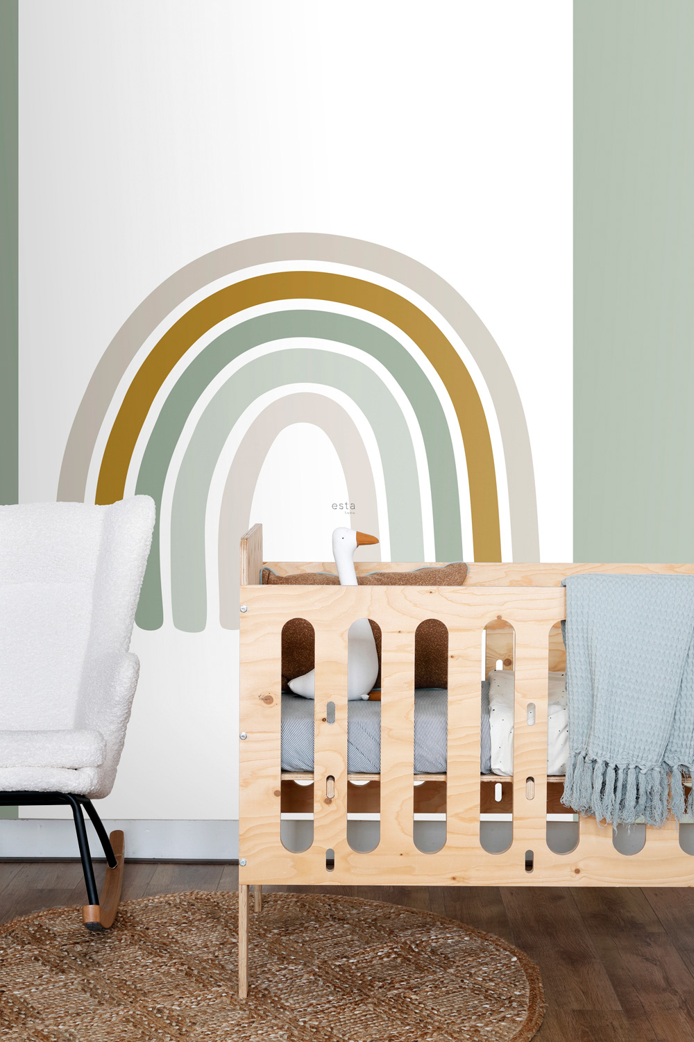 Wandbild Regenbogen graugrün weiß 150 x 279 cm 159054