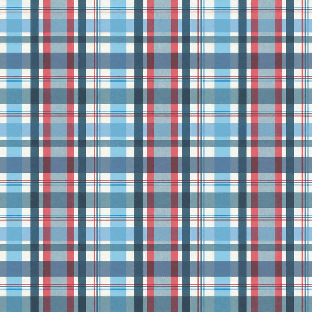 non-woven wallpaper plaid blue red-23-138819.1M
