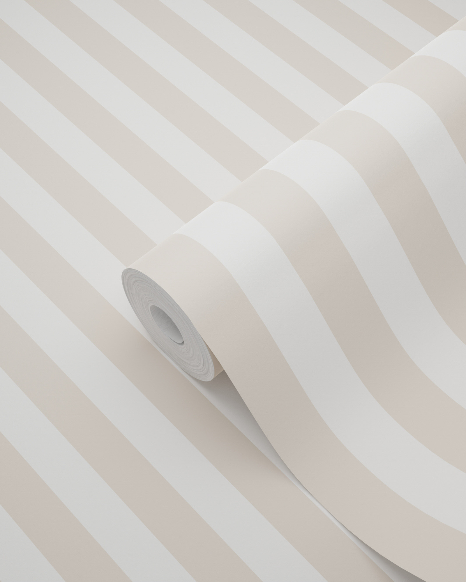 Klassische gerade Streifentapete Vlies zweifarbig weiß beige
