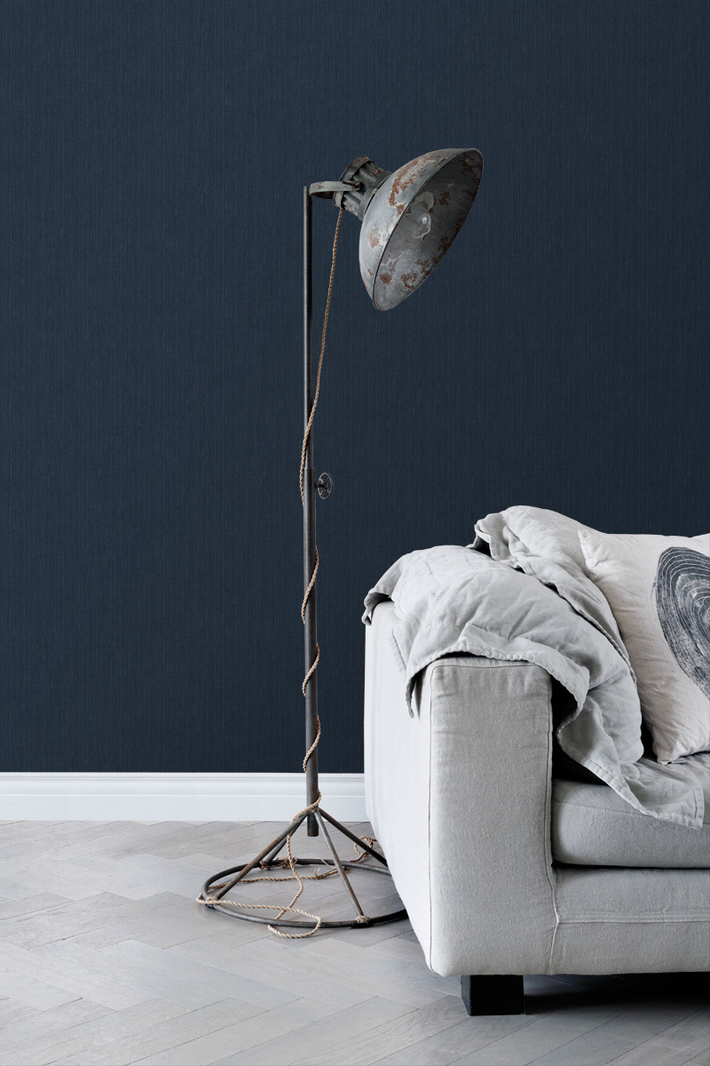 Unitapete Denim dunkelblau Vlies 148707