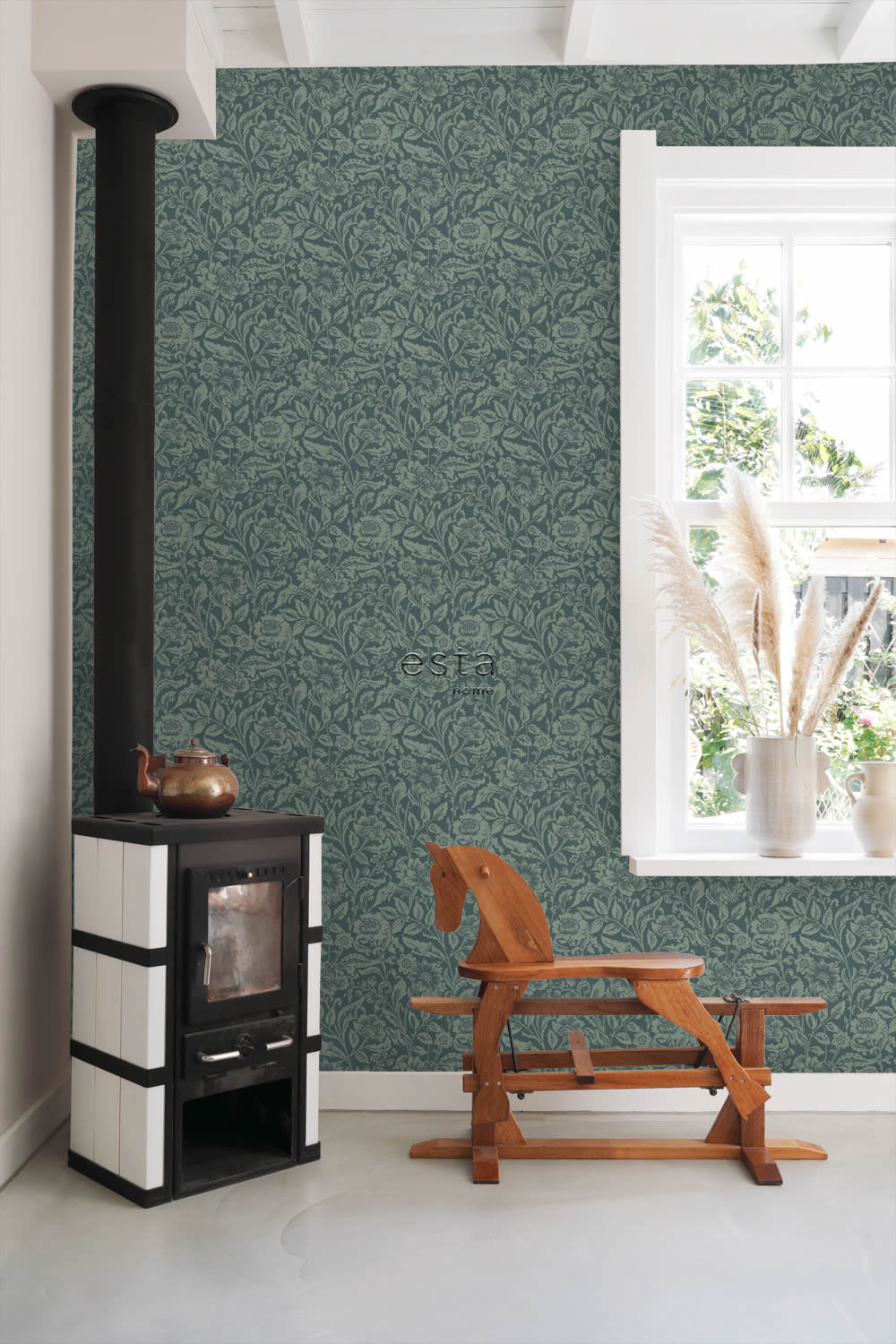 Tapete Nordische Blumen dunkelblau Vlies 139429