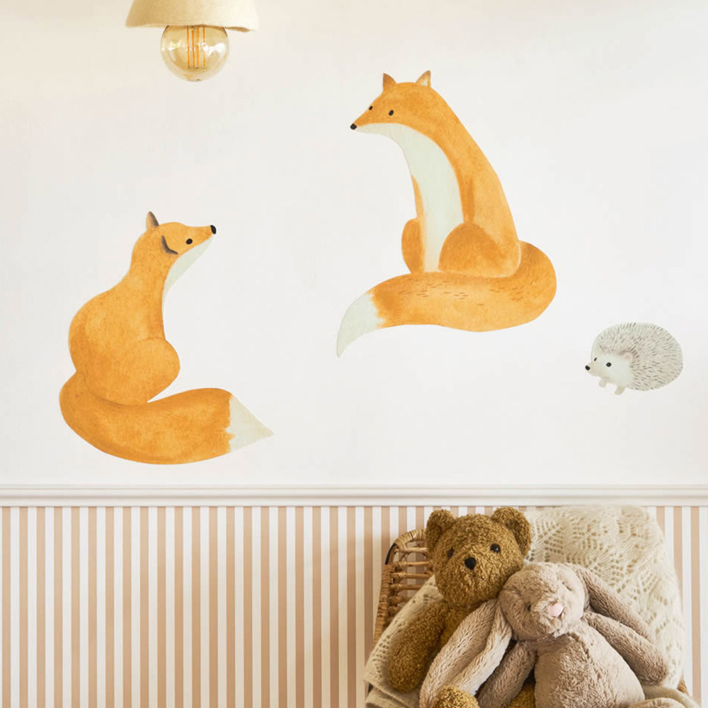 Forest Animals Foxes Wall Art Pastel Colors Casadeco - Once upon a time OUAT88593395-36-OUAT88593395