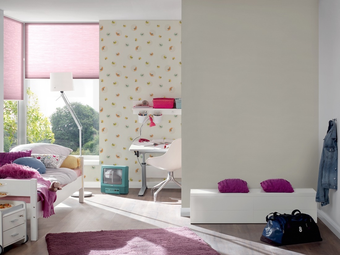 Birds beige non-woven wallpaper _L-8-30298-1.1M