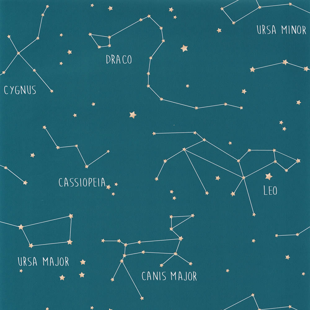 Wallpaper non-woven constellations petrol Our Planet OUP101916003-36-OUP101916003.1M