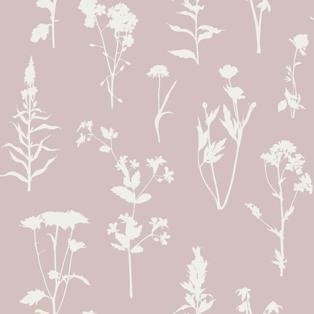 Feldblumen Tapete skandinavisch minimalistisch rosa 139393