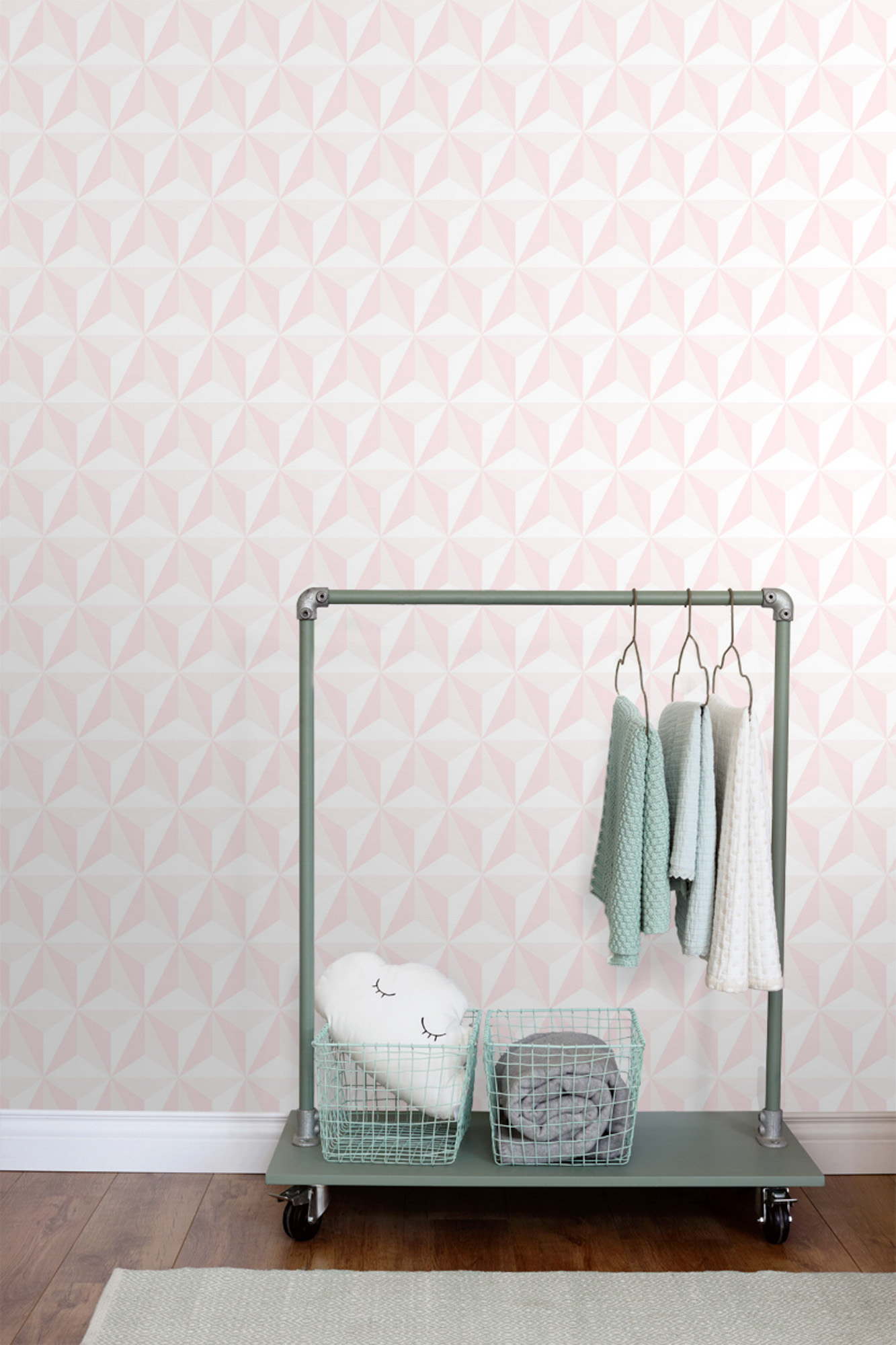 3D Tapete grafisch rosa Vlies 138911
