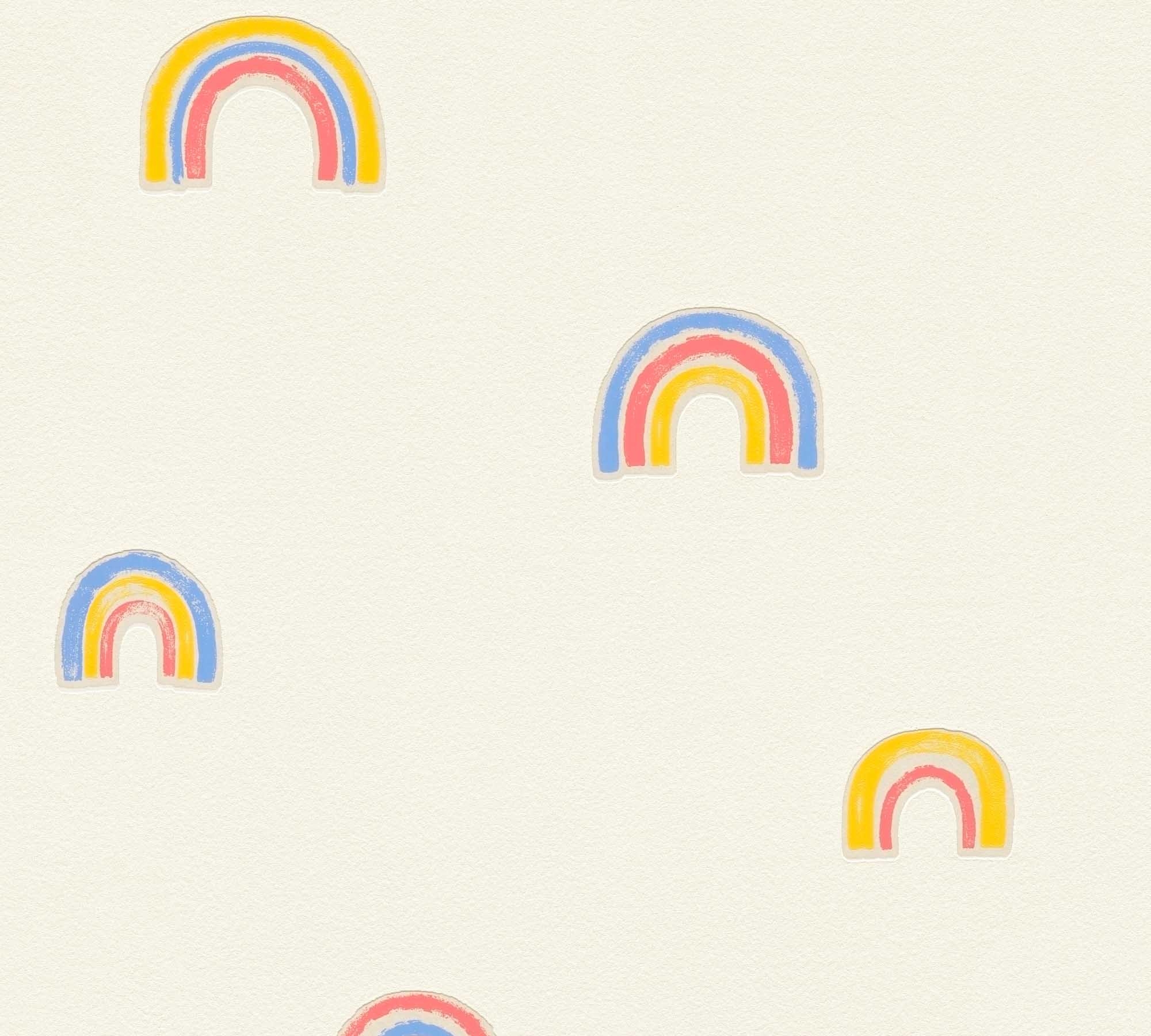 Tapete Regenbogen Tapete bunt creme Vlies 792591