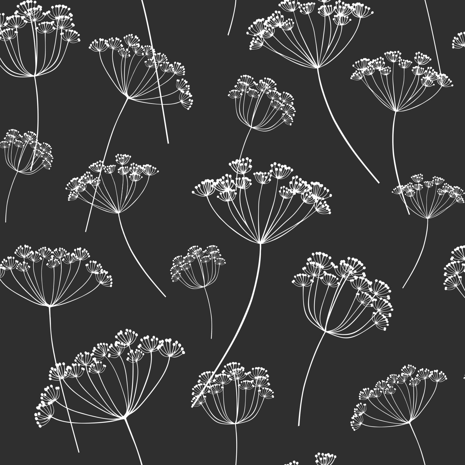 Tapete Scandi Tapete weiße Blumen schwarz Vlies 139105