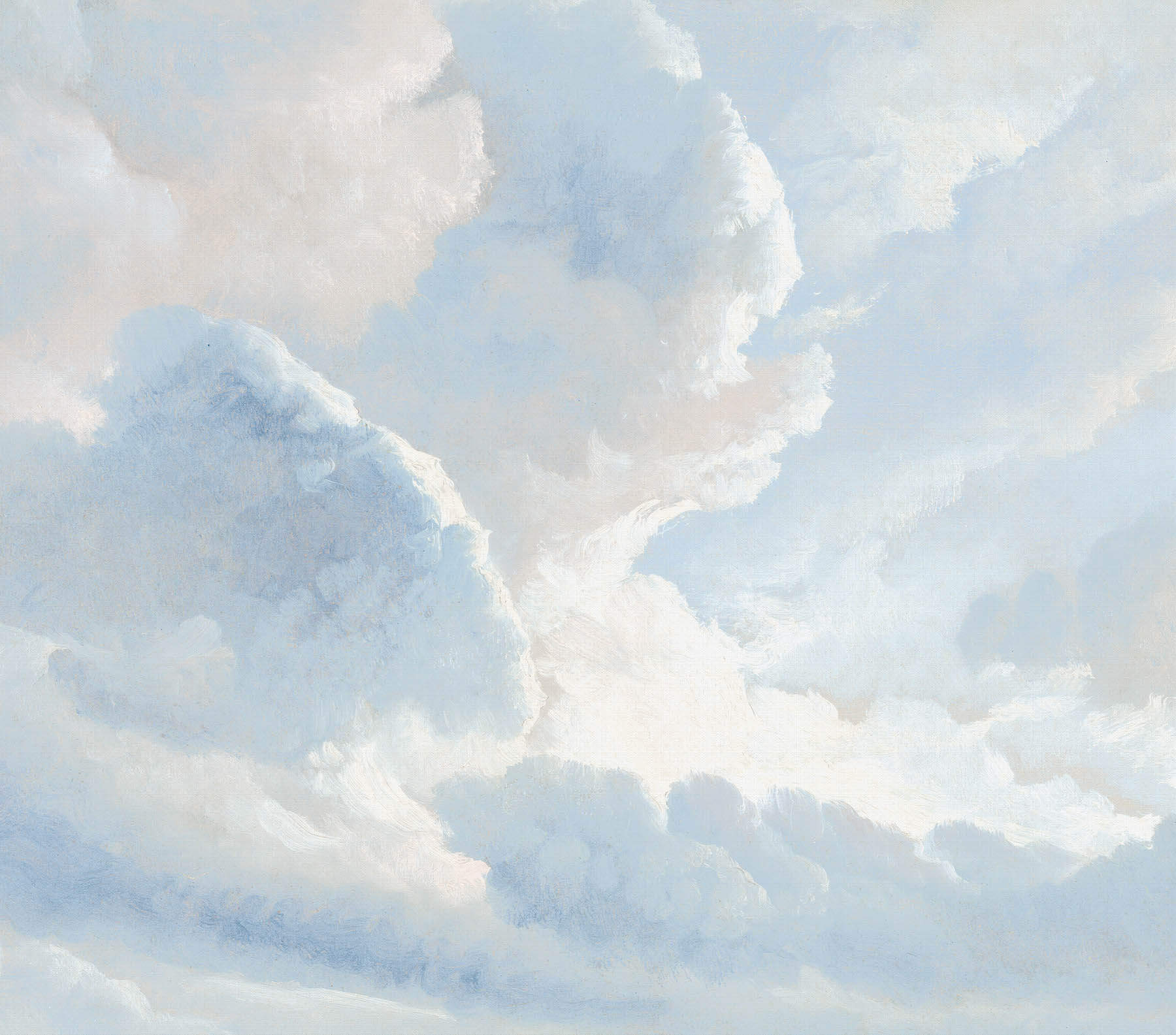 Wandbild Wolkenhimmel Aquarell blau Prägevlies