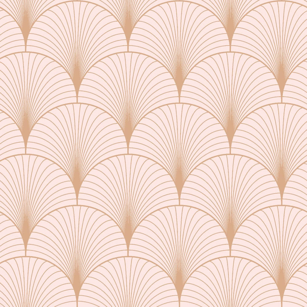 Tapete Art Deco Fächermuster hellrosa Vlies 139229