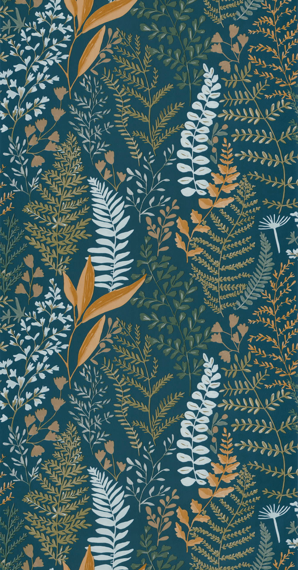 Nature motifs blue wallpaper Caselio - La Foret Texdecor FRT102926671-36-FRT102926671.1M