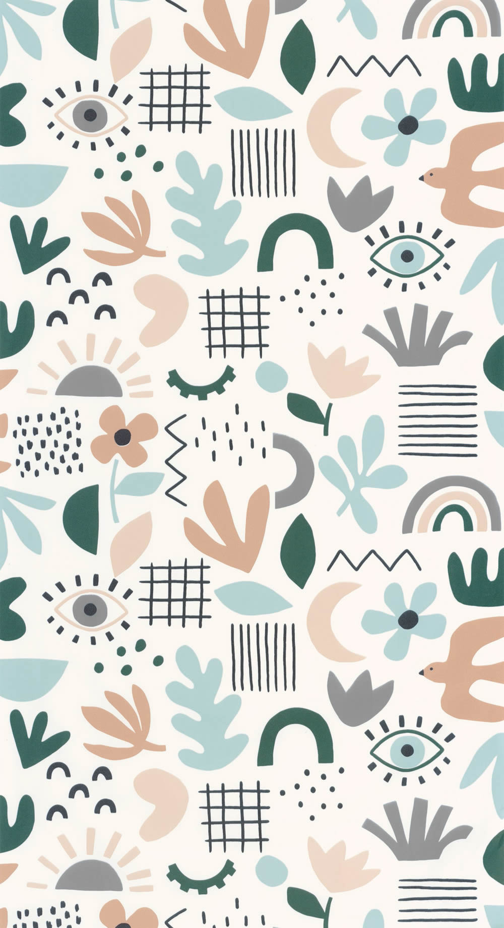 branches and birds wallpaper white green and cream Young and free YNF103286071-36-YNF103286071.1M