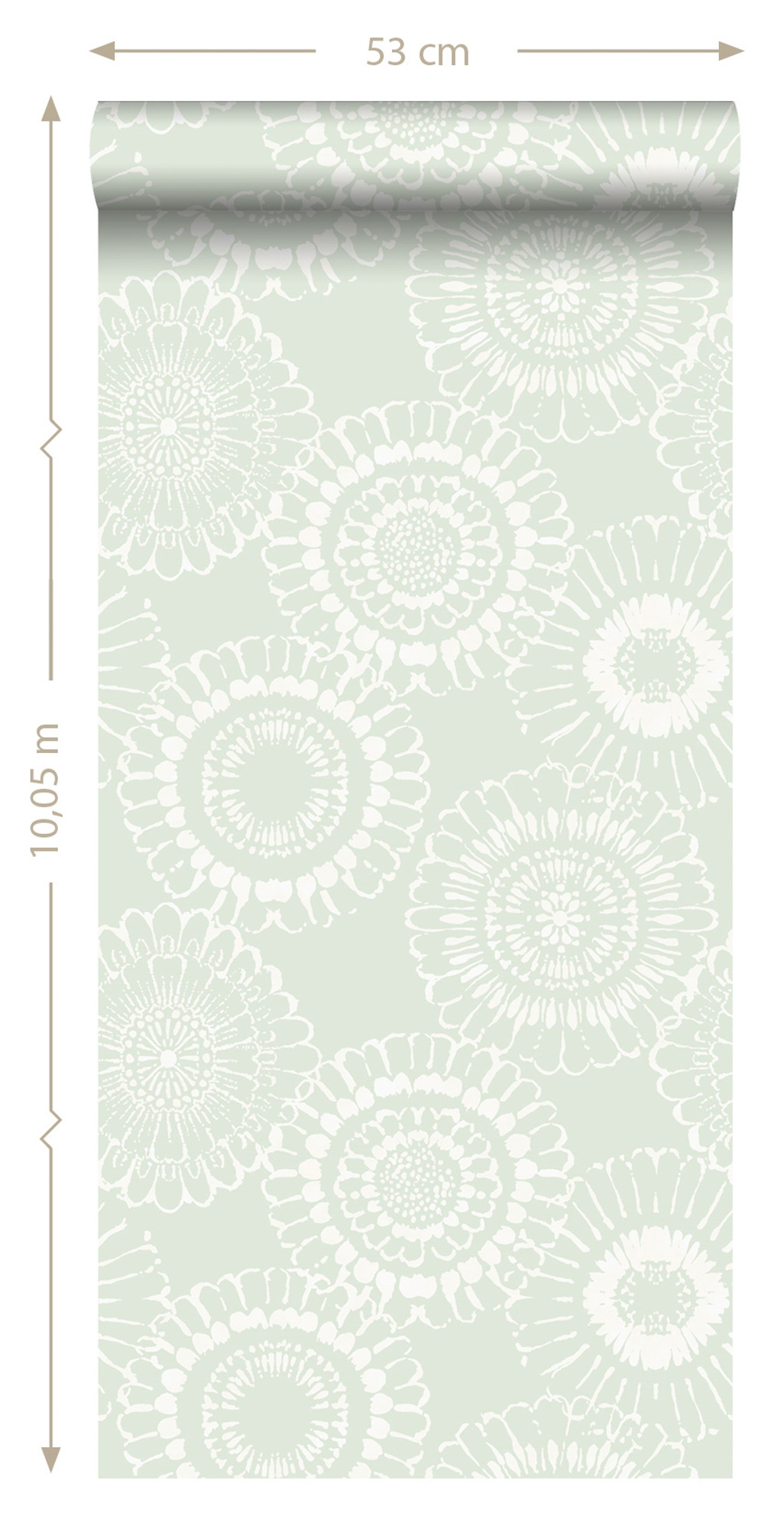 Blumentapete Scandi mintgrün Vlies 128861