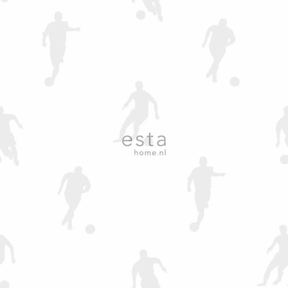 Fußball Creme-Weiß Silber Vlies-Tapete