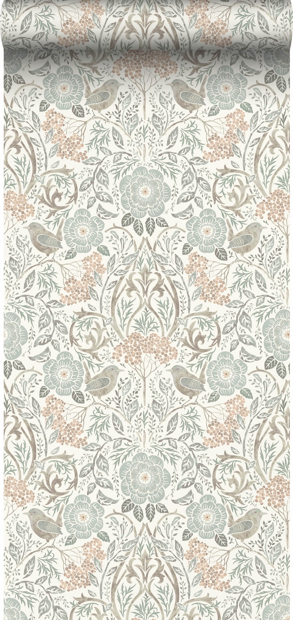 Tapete Blumen Vögel Blätter Vintage beige Vlies 139294