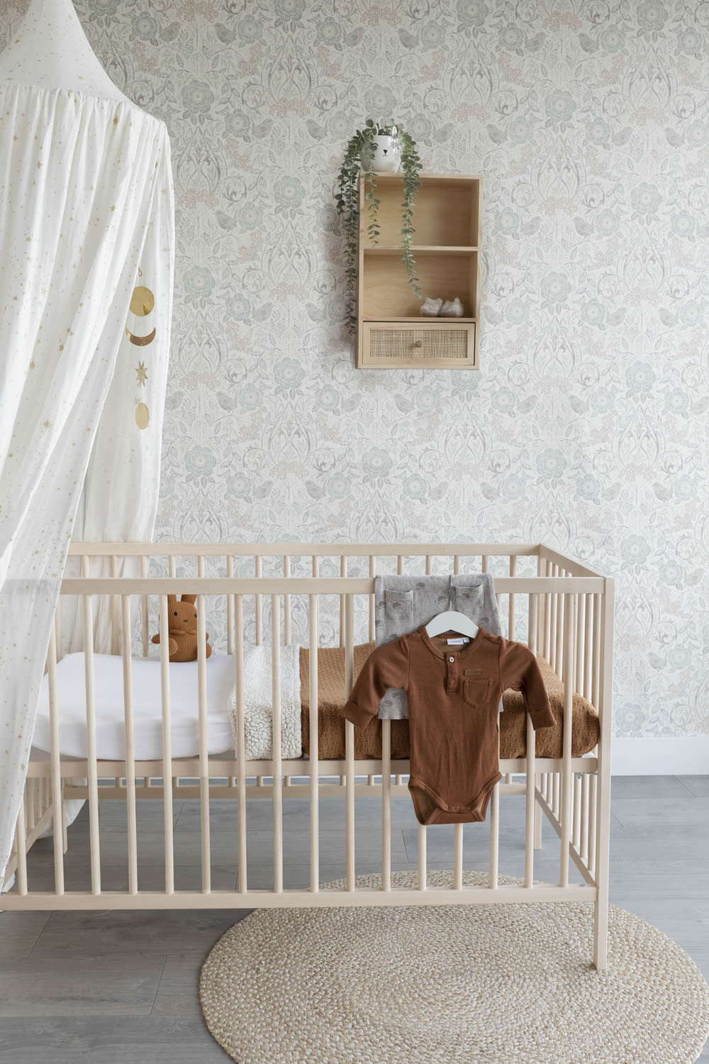 Tapete Blumen Vögel Blätter Vintage beige Vlies 139294