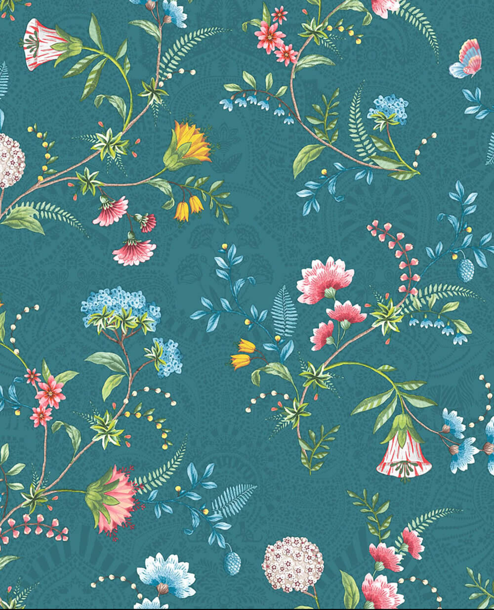 Vlies Tapete Meer-Blau Blumen Ranken Pip Studio 5 300125-55-300125