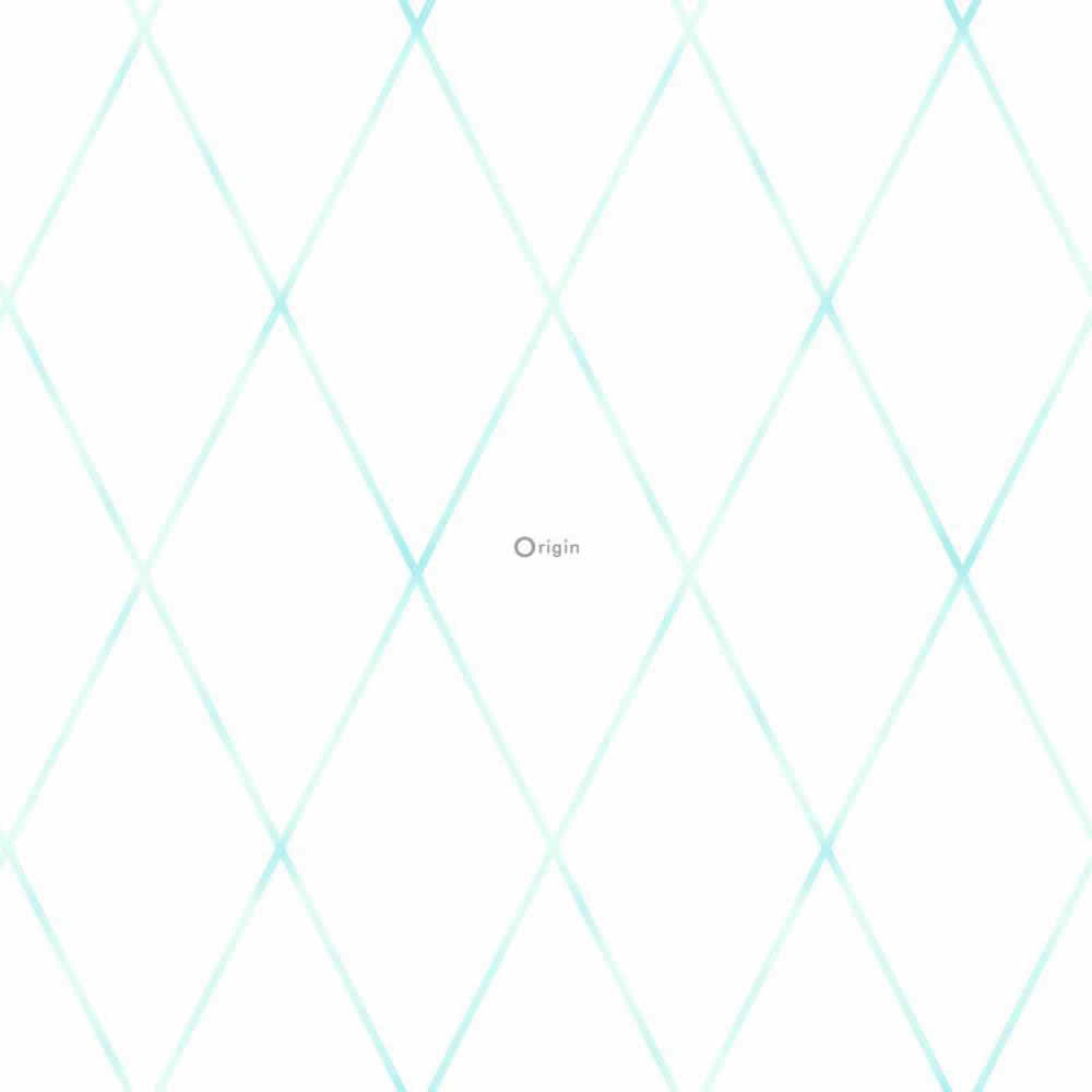 Mint-Grün Vlies Tapete Rauten Kind