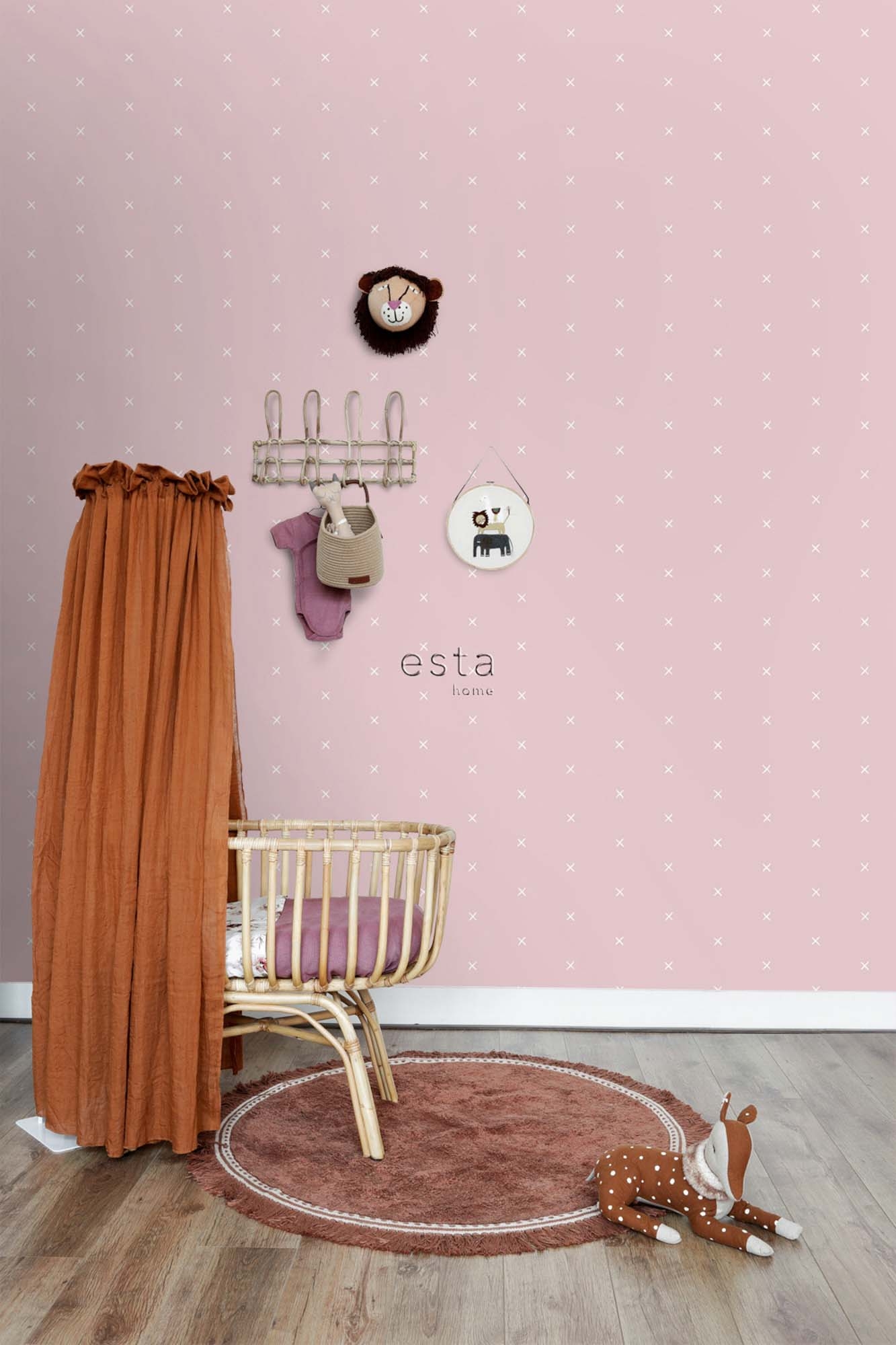 Grafische Tapete modern rosa Vlies 139069