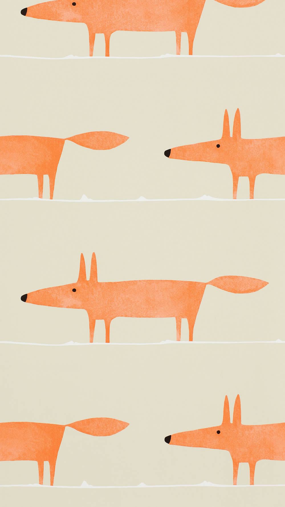 Tapete Tiertapete Mr Fox große Füchse beige orange NSWA110847